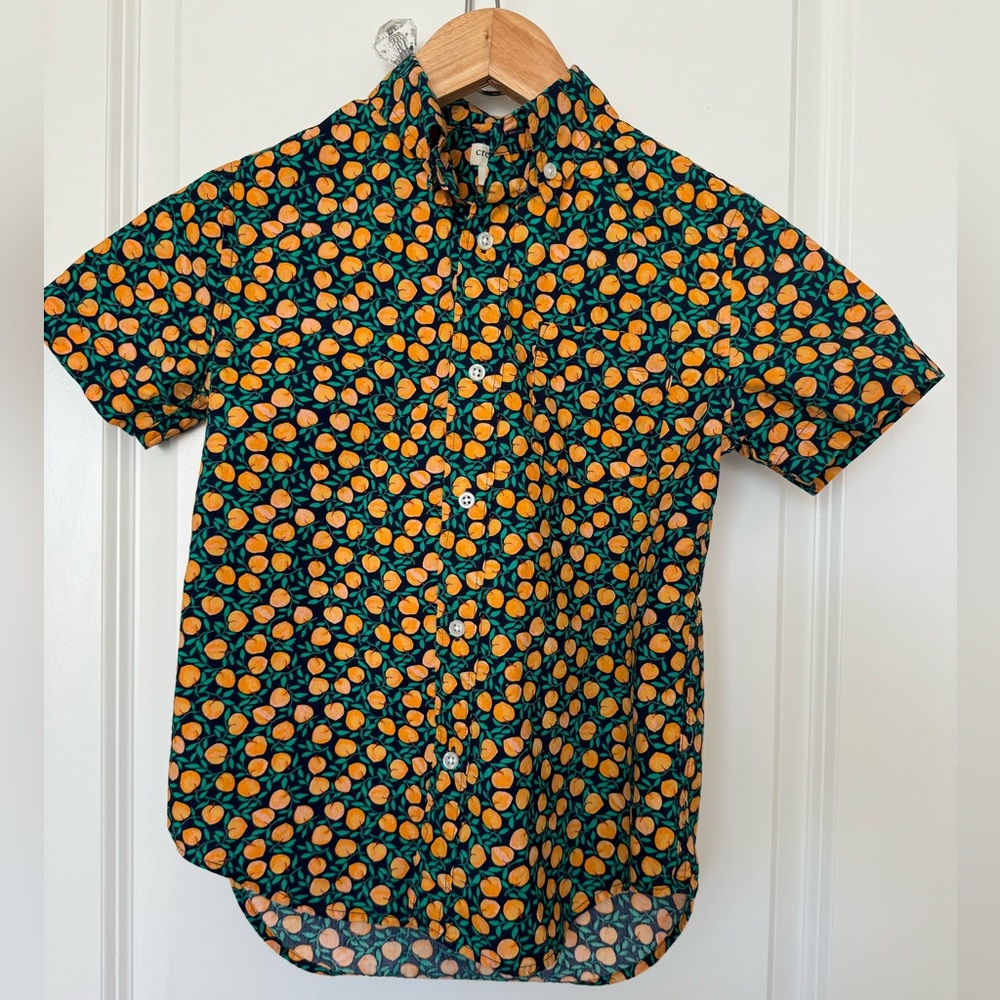J. Crew Kids Orange and Green Button Down Shirt